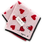 [アニエスベー］タオルハンカチーフ（188081-9203）レッド