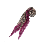 [DAKS] チェックポリエステルシフォンスカーフ　95/パープル