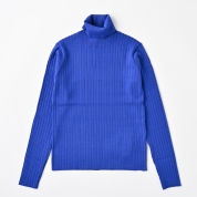 【SALE】[MAGLIA STELLA/マリアステラ]タートルネックリブニット（ブルー）