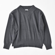 【SALE】【MAGLIA STELLA/マリアステラ】ウール混Vネックニット（チャコール）