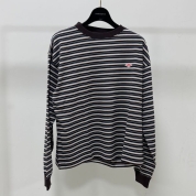 [DANTON/ダントン]LONG SLEEVE T-SHIRT DK BROWN×BEIGE×SAX MULTI(#DT-C0269 TCB)