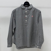[DANTON/ダントン]ROUND COLLAR PULLOVER SHIRT　BLACK×ECRU GINGHAM(#DT-B0281 OXP)
