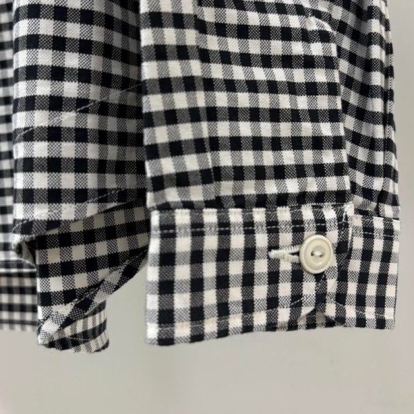 DANTON/ダントン]BAND COLLAR SHIRT BLACK×ECRU GINGHAM(#DT-B0279 OXP