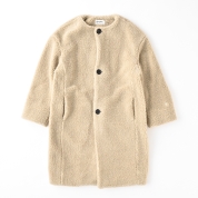 [Gymphlex/ジムフレックス]ボアノーカラーコート　オイスターホワイト