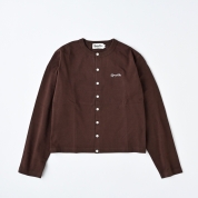 [Gymphlex/ジムフレックス]クルーネックカーディガン BROWN