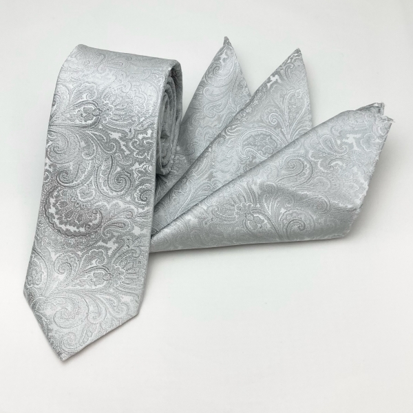 ꧁極美品꧂ アクアスキュータム ネクタイ ペイズリー フォーマル ホワイト 光沢 Aquascutum］アクアスキュータム・ペイズリー柄フォーマルネクタイ