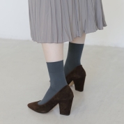 【SALE】[Tabio]オーガニックフィールド ベタショートソックス　16:スチールグレー