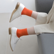 【SALE】[Tabio]オーガニックフィールド ベタショートソックス　51:ポピー