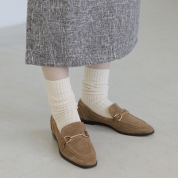 【SALE】[Tabio]オーガニックフィールド 2×1リブソックス　03:オイスターベージュ