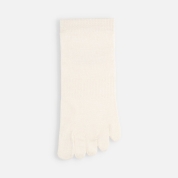 [TabioLegLabo]シルクの5本指ショートソックス　01:オフホワイト