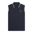 [FRED PERRY/フレッドペリー]The Fred Perry Sleeveless Shirt　NAVY　