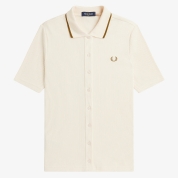 [FRED PERRY/フレッドペリー]Button Through Ribbed Shirt　SILKY PEACH　