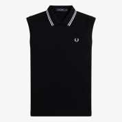 [FRED PERRY/フレッドペリー]スリーブレスポロシャツ　BLACK(ブラック）