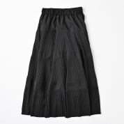 [Dignite collier/ディニテコリエ]3段プリーツスカート（ブラック）