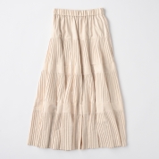 [Dignite collier/ディニテコリエ]3段プリーツスカート（アイボリー）