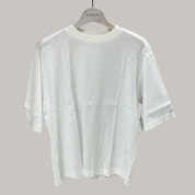 [ビワコットン]クルーネックＴシャツ/ワイド (3414842) ホワイト