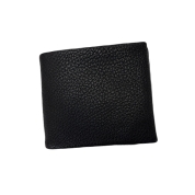 【SALE】[レザーグッズモリヤ]〈Deer skin〉二つ折り財布 小銭入れ付き　クロ