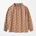 【SALE】[sosotto]リバティプリントブラウス(日本製)　ワイン