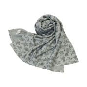 【SALE】[KINDCARE]バラ柄ストール(日本製)　グレー