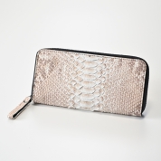 【SALE】[パイソン]ラウンド型長財布(日本製)　ペールナチュラル