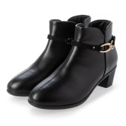 【SALE】[jupery]アンクルベルト付2way撥水ショートブーツ №6459 BL（Lサイズ）　ブラック