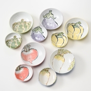 【SALE】[アイトー]美濃焼　絵手紙　小鉢＆小付揃　