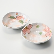 【SALE】[アイトー]美濃焼　手描き組鉢（木の実と桜）　