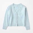 【SALE】[ベアトリス]アルパカVネックカーディガン　ブルー