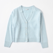 【SALE】[ベアトリス]アルパカVネックカーディガン　ブルー