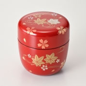 【SALE】[早見征一] 朱塗雲錦蒔絵中棗