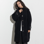 【SALE】[EUCLAID]ボアコクーンコート　ブラック