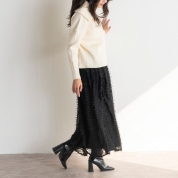 【SALE】[EUCLAID]ハーフジップニットプルオーバー　オフホワイト