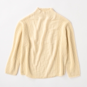 【SALE】[ミ・デゥー]表裏格子柄タートルネックPO　ベージュ（1134-08019）　