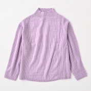 【SALE】[ミ・デゥー]表裏格子柄タートルネックPO　ラベンダー（1134-08019）　