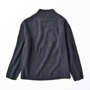 【SALE】[ミ・デゥー]表裏格了柄タートルネックPO　ネイビー（1134-08019）　