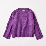 【SALE】[ミ・デゥー]身頃ケーブルPO　パープル（1133-08058）　