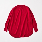 【SALE】[ミ・デゥー]ゴム地ハイネックドルマンチュニック　レッド（1133-08060）　