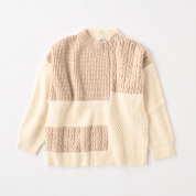 【SALE】[ミ・デゥー]配色ボトルネックPO　ベージュ（1134-08006）　