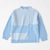 【SALE】[ミ・デゥー]配色ボトルネックPO　サックス（1134-08006）　