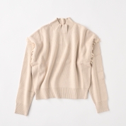 【SALE】[ミ・デゥー]片畦ハイネックPO　ベージュ（1133-08023）　