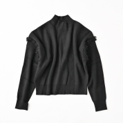 【SALE】[ミ・デゥー]片畦ハイネックPO　ブラック（1133-08023）　