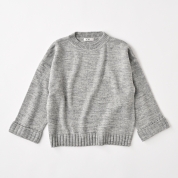 【SALE】[ミ・デゥー]袖ロリブ折返しクルーPO　ライトグレイ（1133-08004）　