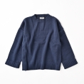【SALE】[ミ・デゥー]袖ロリブ折返しクルーPO　ネイビー（1133-08004）　