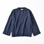 【SALE】[ミ・デゥー]袖ロリブ折返しクルーPO　ネイビー（1133-08004）　