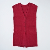 【SALE】[Donnez-Moi]アルパカ混Vネックベスト　レッド