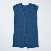 【SALE】[Donnez-Moi]アルパカ混Vネックベスト　ブルー