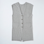 【SALE】[Donnez-Moi]アルパカ混Vネックベスト　グレー