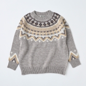 【SALE】[Donnez-Moi]ノルディック柄ニット　モカ