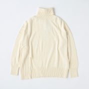 【SALE】[マリアステラ]タートルネックサイドスリットニット　　オフホワイト