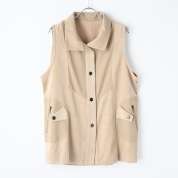 【SALE】[Noa-ge]コーデュロイ×リブベスト　ベージュ